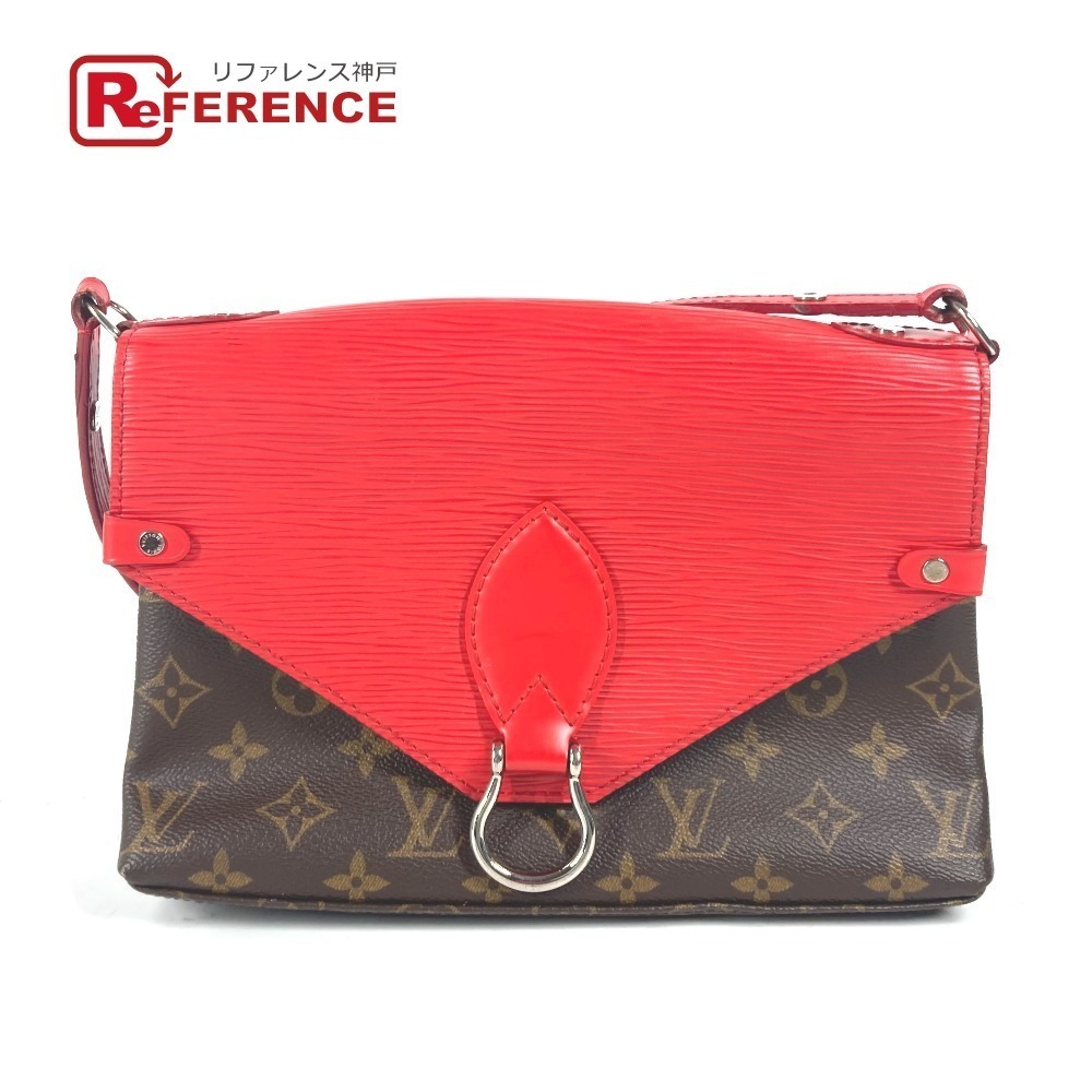 Louis Vuitton Epi Monogram Saint Michel Crossbody Flap Bag Coquelicot Red